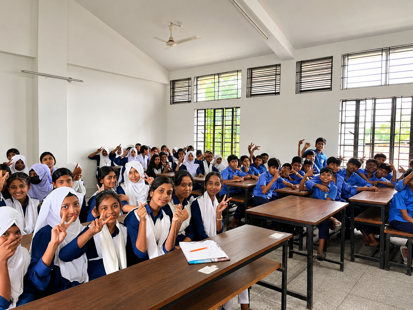 GramAI visiting a rural classroom in Bangladesh